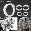 Motorrad Chrom 7'' Scheinwerfer Zierring + 4,5'' Nebelscheinwerfer Abdeckung + Visier Style Blinker Zierring Für Harley Softail FLH Touring