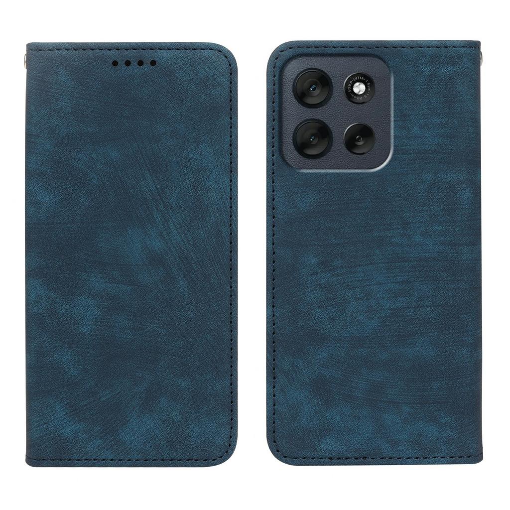 For Motorola Moto G56 5G Case Strong Magnetic Leather Wallet Phone Cover with Striped Texture