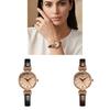 Gadi Vintage Small Round Female Quartz Wristwatch With Leather Strap For Office Wear