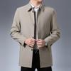 Middle-aged and Elderly Men's Coats, Dad's Spring and Autumn New Products, Medium and Long Lapel Single-breasted Loose Trench Coat