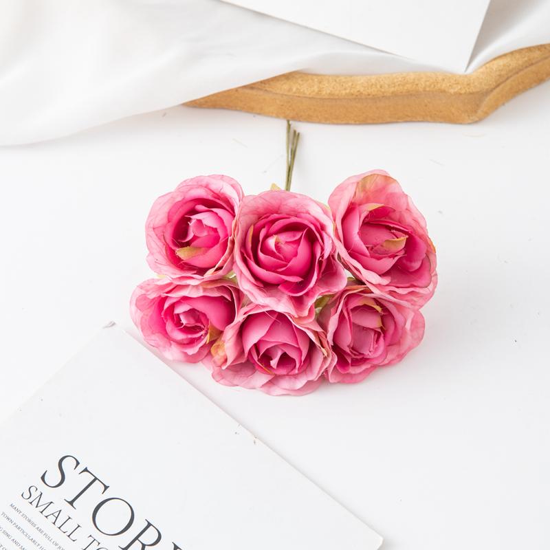 6/18Pcs Artificial Flower Silk Carnation Outdoor UV Protection Wedding Bridal Bouquet Christmas Diy Home Decortion Scrapbooking