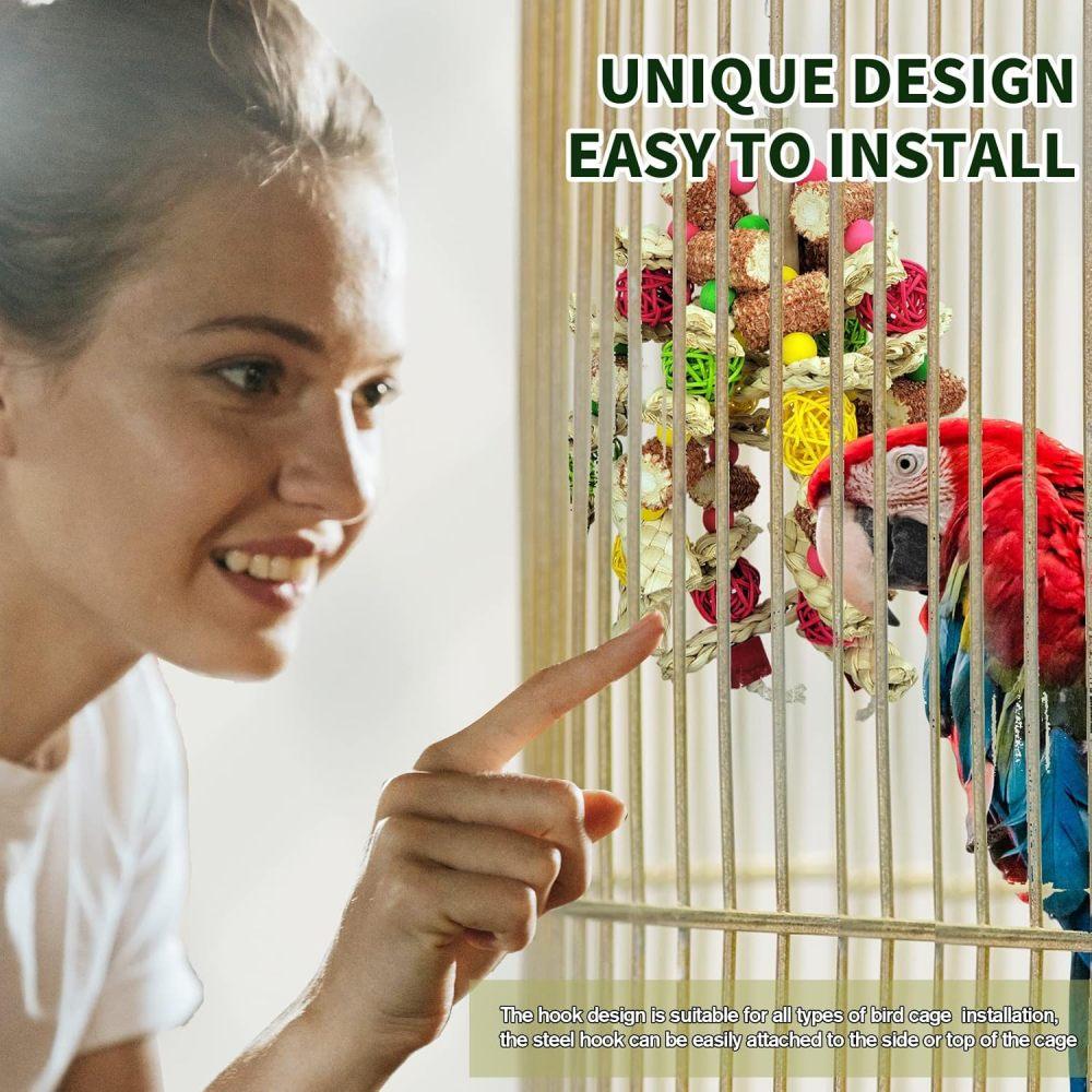 Papageienspielzeug, natürliches Maiskolben-Kauspielzeug für Vögel, für kleine und mittelgroße Aras, Graupapageien, Papageien, mittelgroße Vogelkäfigspielzeuge