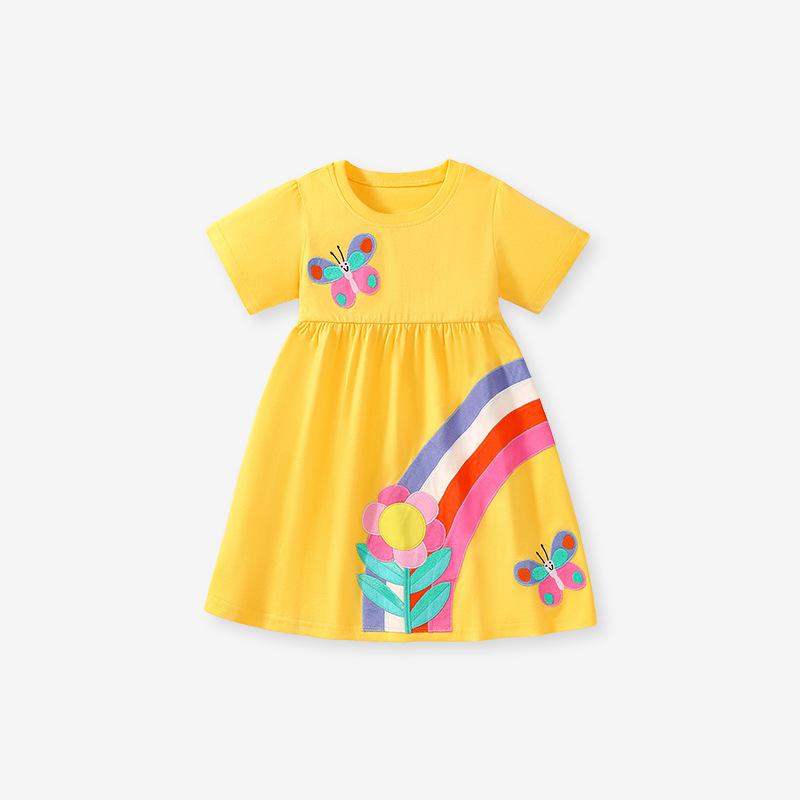 Little Maven Pastoral Summer Cotton Princess Dress – Short Sleeve for Girls 100 cm