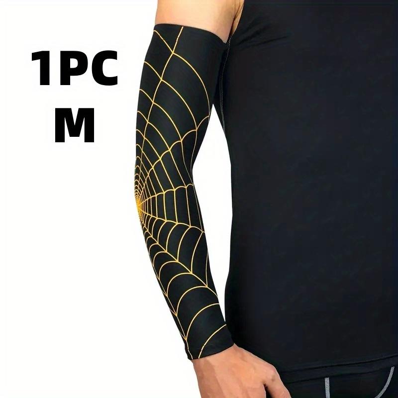 1 шт. Удлиненный рукав на руку с рисунком паутины, дышащий, защита от солнца, с компрессией, для спорта, подходит для баскетбола, футбола и других видов спорта