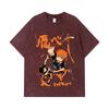 275 GSM Washed T-shirts 100% Cotton Haikyuu V10 Hinata Tobio Print Unisex Heavy Cotton T Shirt