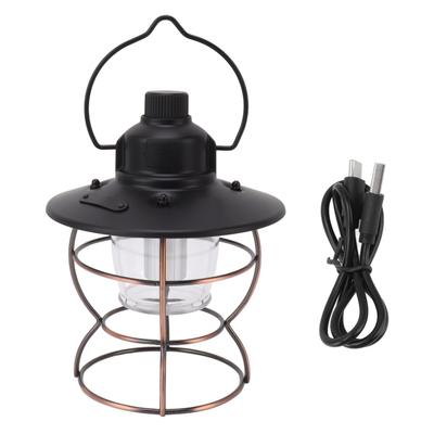 LED Camping Lantern Portable 3 Light Modes USB Charge Stepless Dimming LED Vintage Lantern for