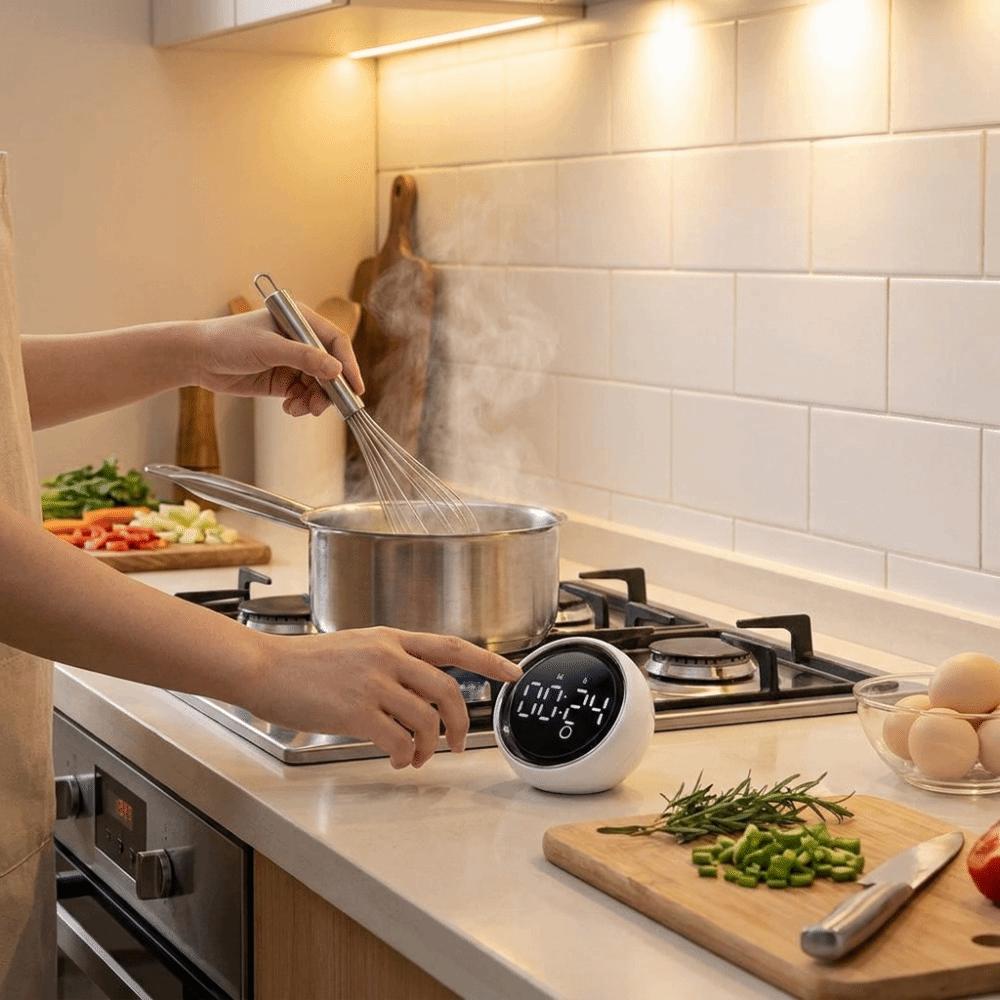 Voice Controlled Magnetic Kitchen Timer LED Display Manual Countdown Timer Rotary Timer Office