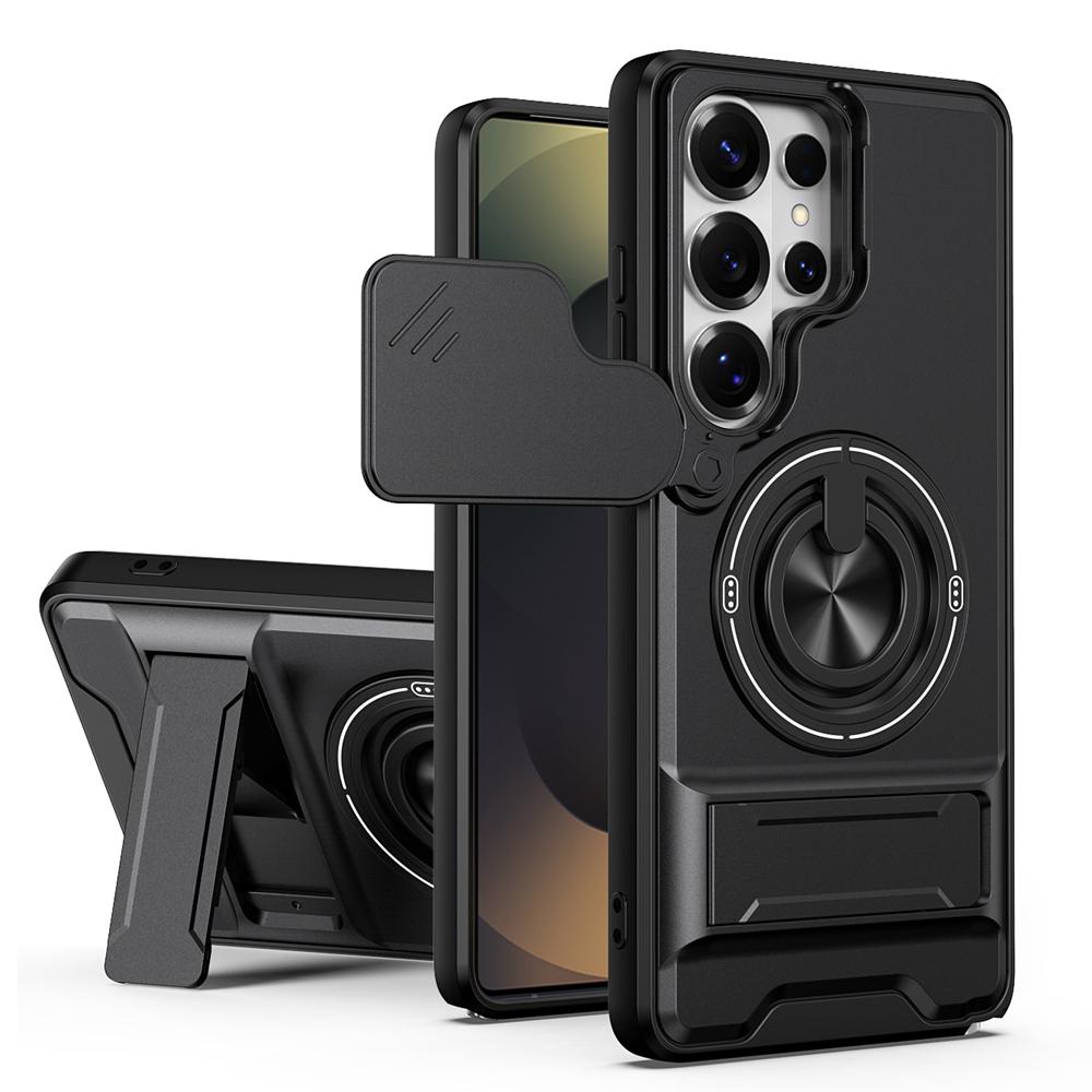 KEYSION Magnetic Phone Case for Samsung Galaxy S25 S26 Ultra S26+ S25 FE Slide Camera Protection Upright Kickstand Ring Shockproof Cover
