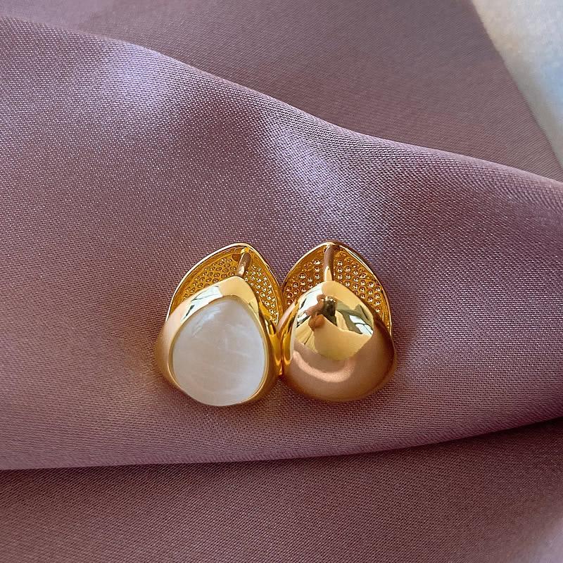 Neue fähige Vier Jahreszeiten Kaltwind Kupfer Opal Wassertropfen Ohrringe Damen Alltagsschmuck 2024