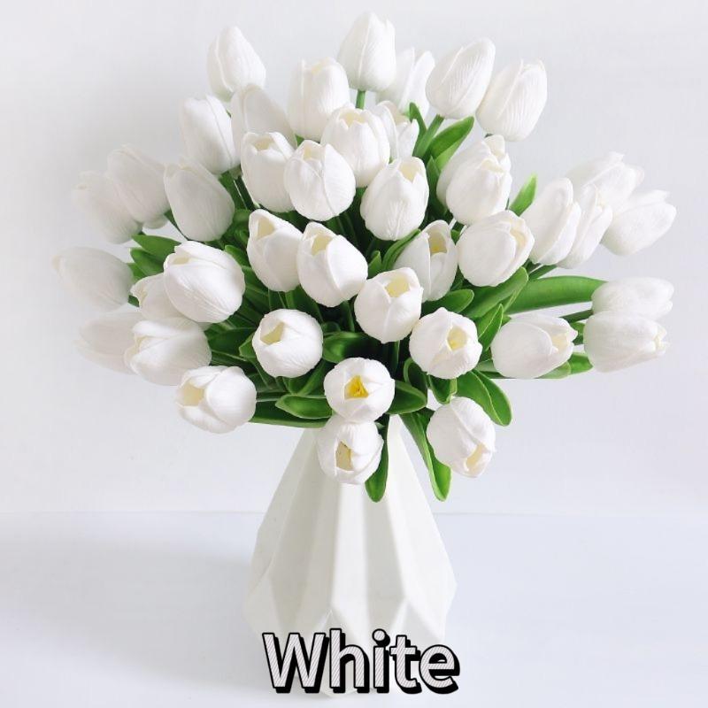 Premium Artificial Flowers Real Touch Tulips Bouquet Fake Flowers For Home Room Bedroom DIY Decor Party Wedding Decoration