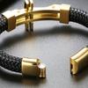 Cross Leather Wrap Man Bracelet for Men Cowhide Bangles Solid 316L Stainless Steel Charm Armbanden On Hand Jewellery Accessories