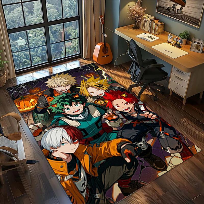 Large My Hero Academia Area Carpet Non Slip Washable Floor Mat Bedroom Gamer Room Decor