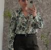 Spring New Women's Floral Print Floral Floral Shirt, Long Fashionable Loose Casual Top