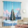 2pcs,Curtains Christmas Tree Snowy Mountains (2) Popular Curtain Cloth Machine Washable Fabric Curtains Festive Perfect for