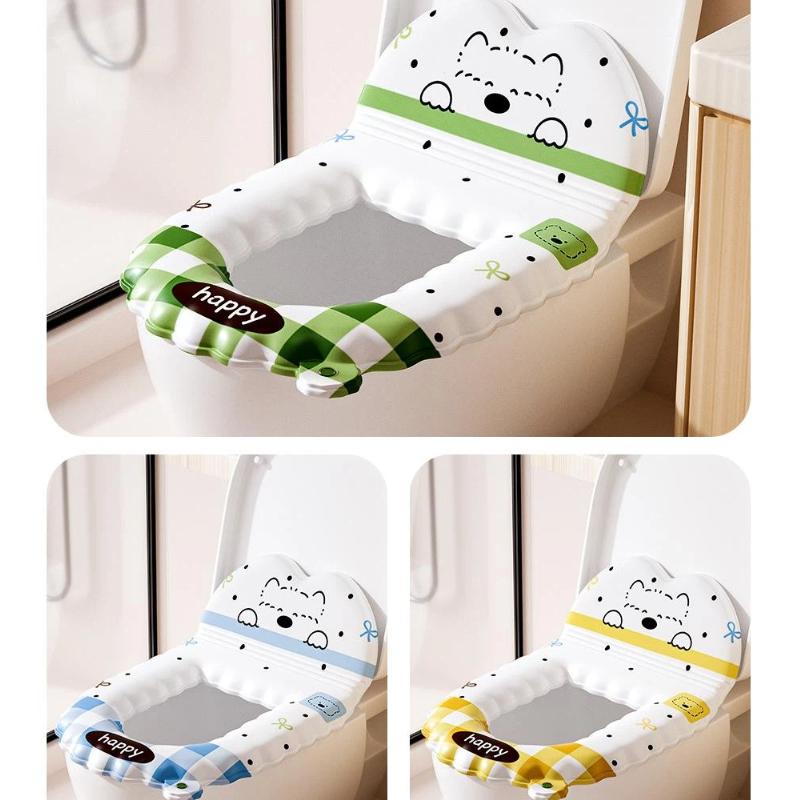 Waterdicht Toiletbril Kussen Met Leuke Cartoon Print Zacht Dik Ademend Opvulling Voor Thuisbadkamer Dagelijks Gebruik
