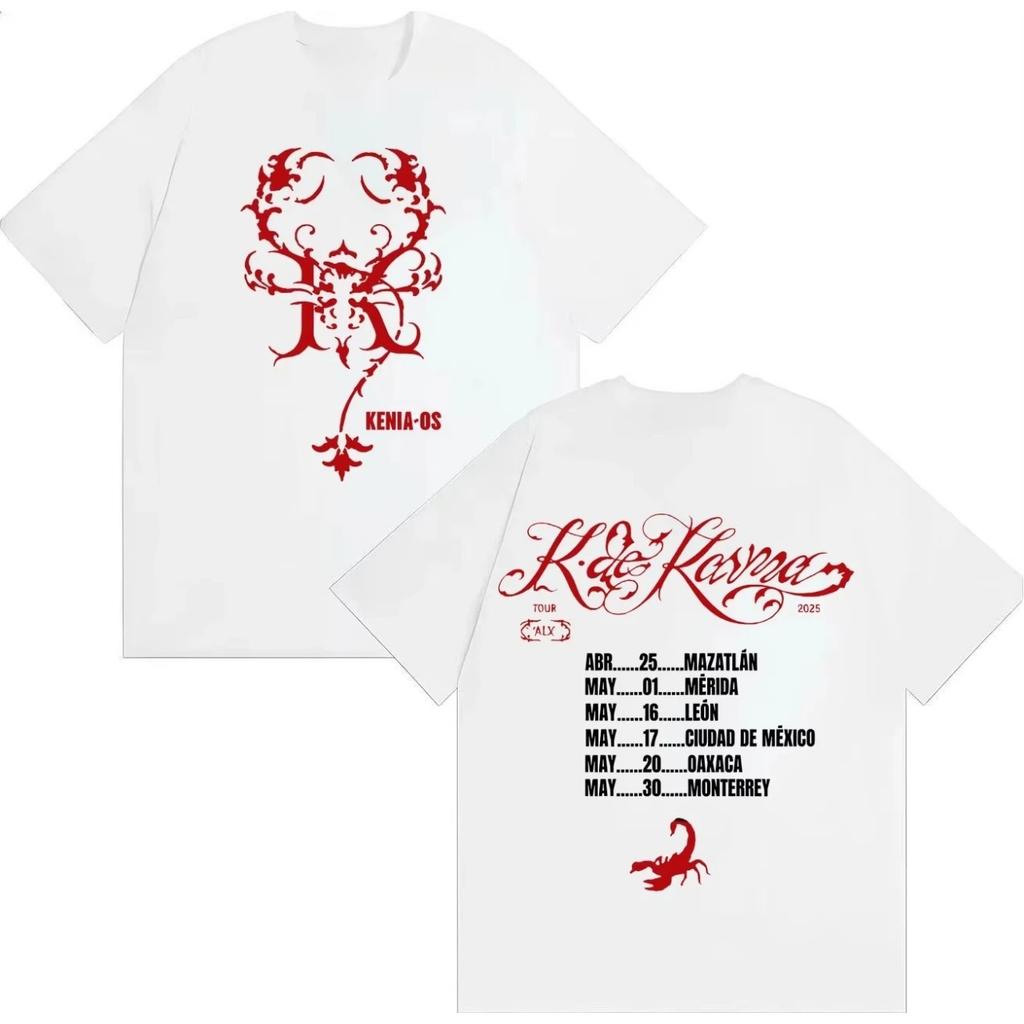 Singer Kenia Os 2026 Album Tour T Shirt Hip Hop Casual Tee Shirts Mens Women Fans Music Cotton Short Sleeve T-shirt Streetwear