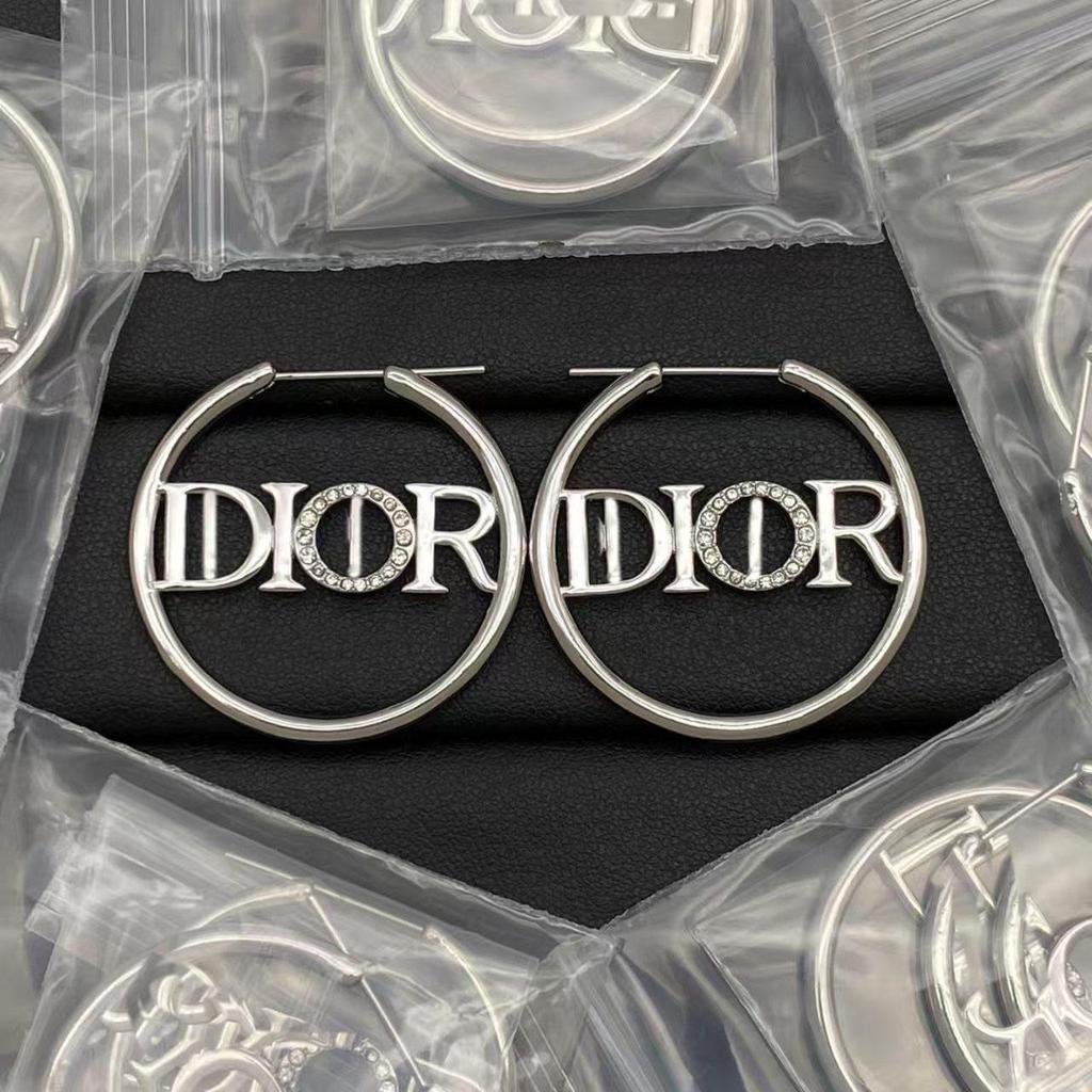 D Family Rhinestone Earrings: Classic Design with Pearls, Silver Needles, and a Touch of Luxury