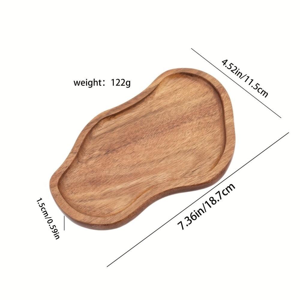 Decorative Design Acacia Wood Tray Heat Resistant Wooden Serving Plate Wooden Plate for Home Use