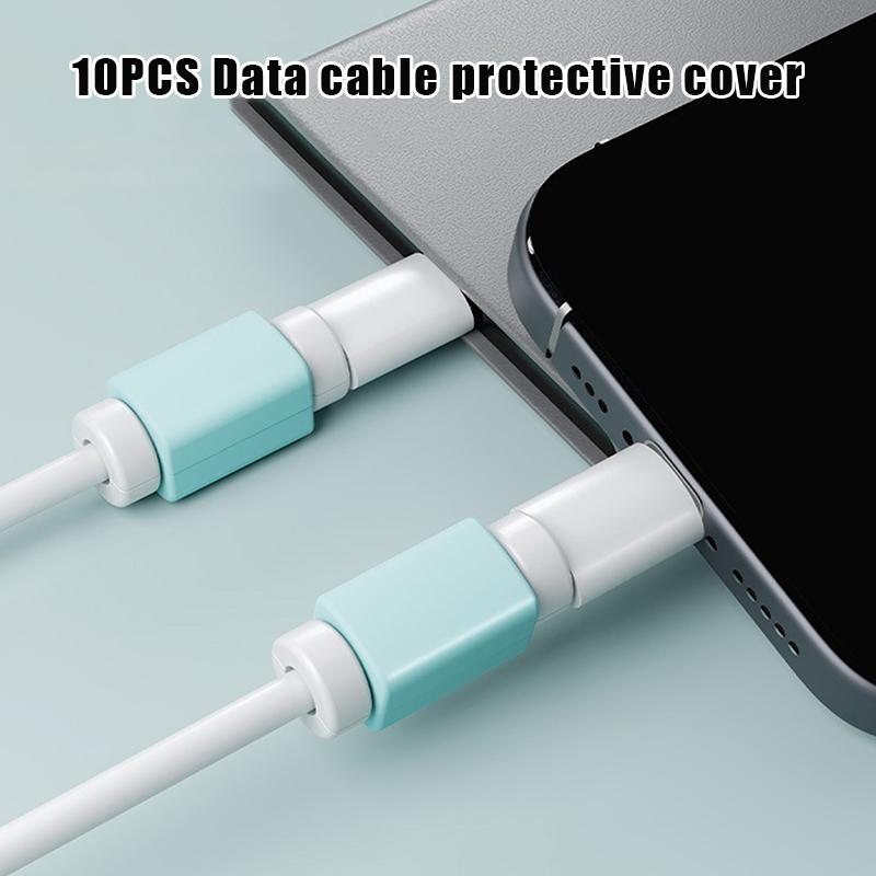 10Pcs Data Cable Charger Cable Protector For Mobile Phone Cord Protective Cover Mini Data Charge Cable Saver Wire Chompers