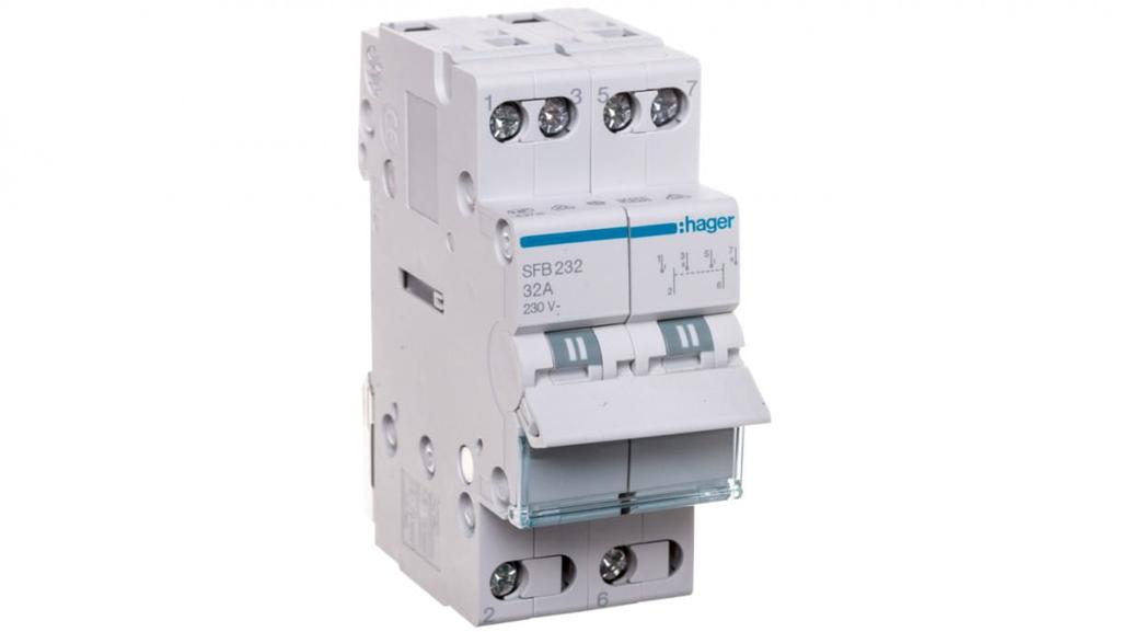 Modular Switch with Central Position OFF 1-0-2 32A 2P 230V SFB232
