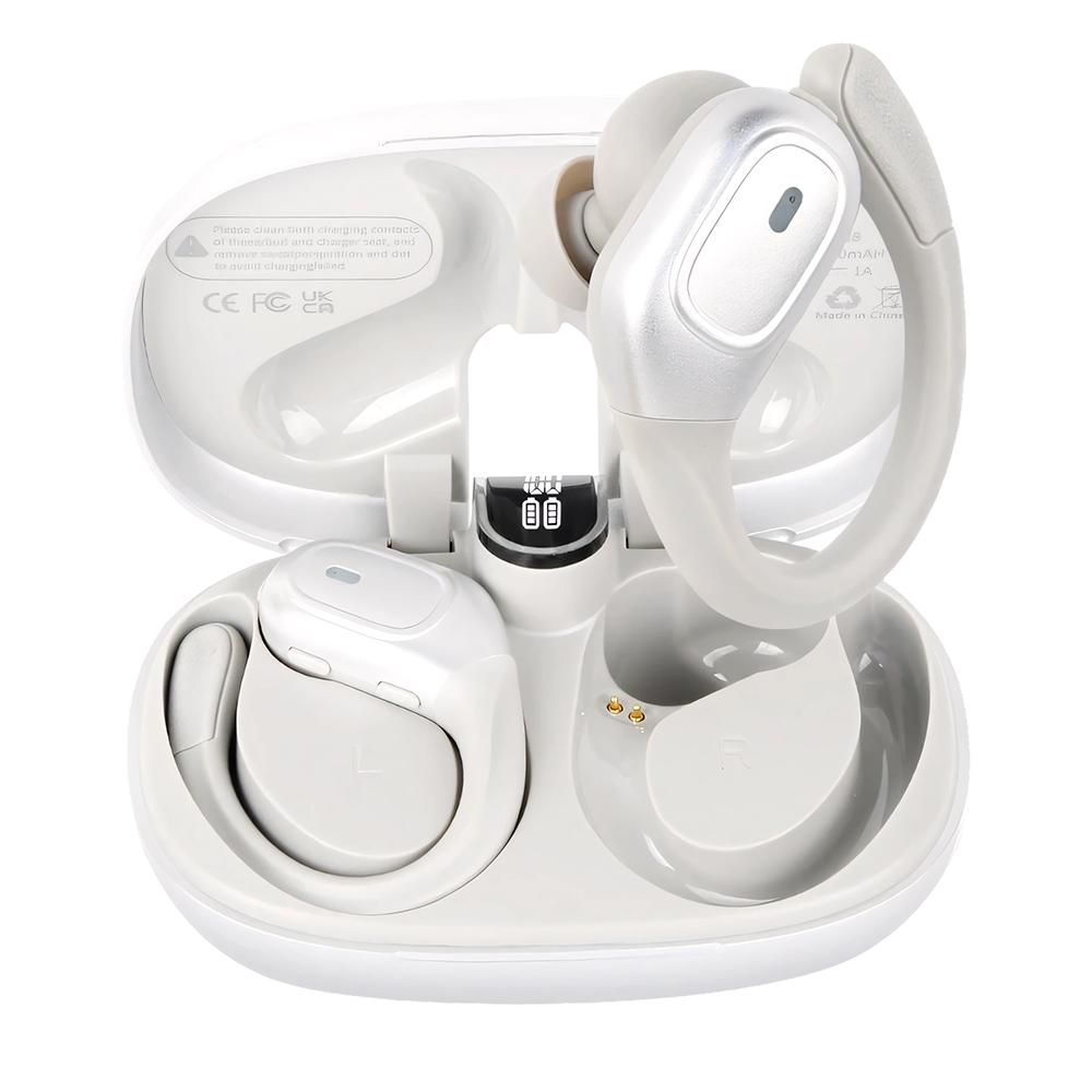 Wireless Bluetooth 5.4 Earbuds with Ear Hooks, 90H Playtime, ENC Noise Cancelling Mic, 3D Deep Bass, Semi-Open Sports Headphones for iOS & Android