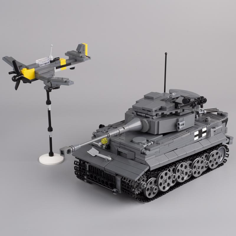 Bloques de Construcción Tanque Principal de Batalla Serie Militar WW2 Alemán Sd.Kfz. 181 Figuras de Soldados del Ejército Tanque Tigre Ladrillos Juguetes para Niños Regalos