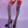 Sexy Peony Red Black Dot Oil Tight High Elastic Stocking Lace Flower Non-slip Stockings Lady Satin Shiny Ultra-thin Long Socks