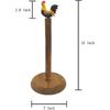 Rooster Design Rustic Brown Wood Paper Towel Holder Stand Up Paper Towel Holder, Easy One-Handed Tear Kitchen Paper Towel Dispenser with Weighted