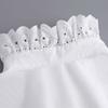 Womens Detachable Fake Collar White Blouses Half Shirt Elegant Ruffled Lace Patchwork French Style Neckwear Accessory