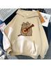 Felpe con Cappuccio Nere a Manica Lunga Donna Squalo Gatto Felpe con Cappuccio Divertenti Animali Cartoni Animati Stampa Grafica Pullover Streetwear
