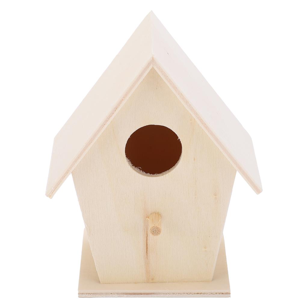 Hanging Bird House Wooden DIY Bird Feeder Houses for Decorations Indoors GardensSingle Layer No. 3