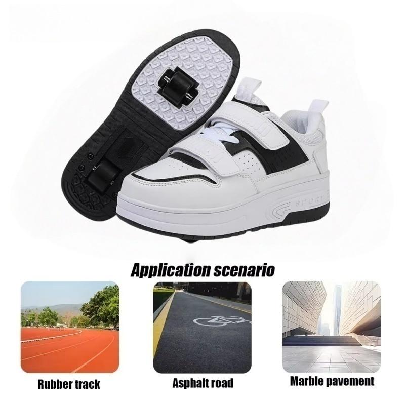 Boys and Girls Roller Skates Double Wheels Detachable Walking Roller Skating Dual-purpose Fashionable Outdoor Sports Shoes