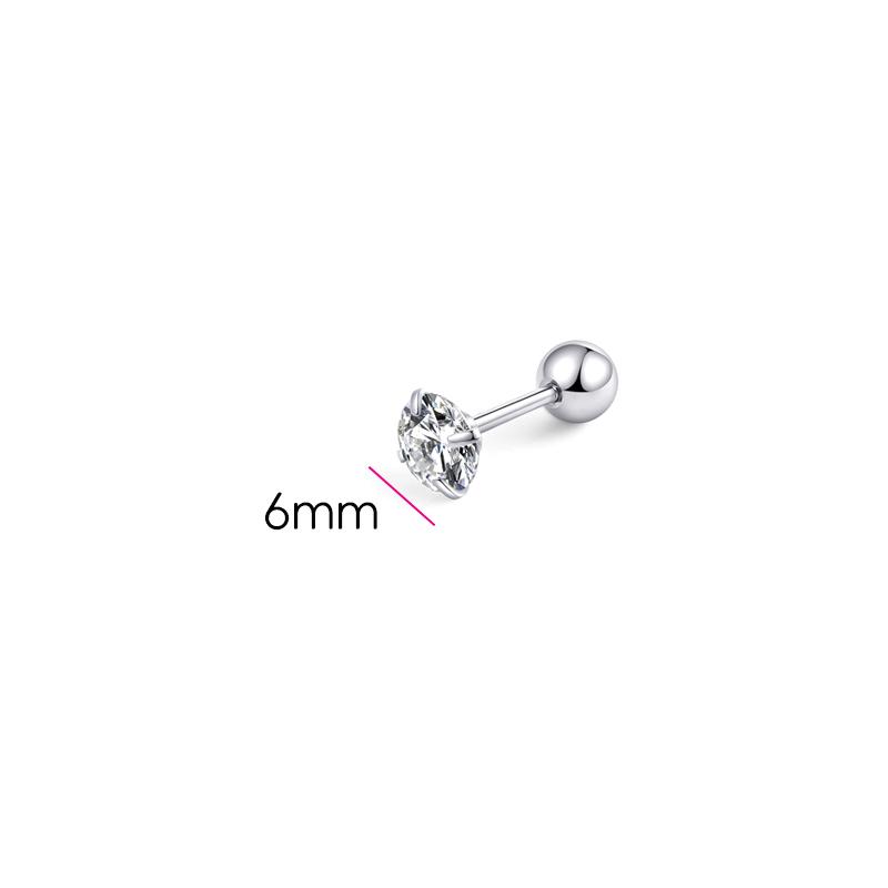 Silver Needle Shiny Zircon Stud Earrings Women Style Cute Sweet Jewelry Accessories Simple  Jewelry Accessories