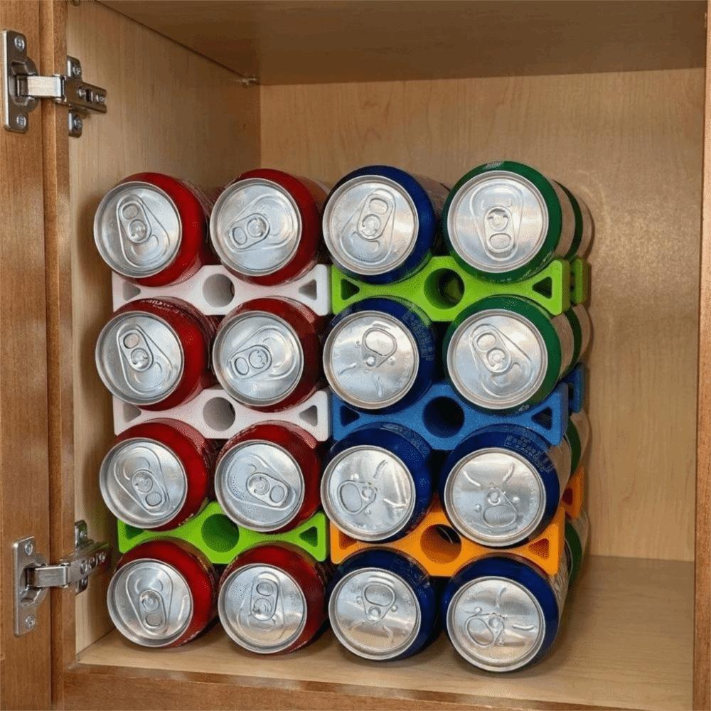 Stable Beverage Can Holder Plastic Soda Can Stacker Simple Can Stacker Organizer for Kitchen