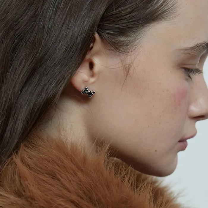 Minimal Cubic Ribbon Earrings (L244MER040)