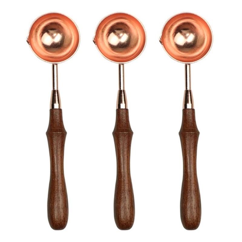 3-teiliges Set aus Metall-Siegellöffeln, Wachssiegellöffeln, Wachssiegelstempeln und Schmelzlöffeln für Scrapbooking-Alben und Hochzeitseinladungen