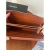 Used PRADA Prada Saffiano Round Zipper Long Wallet Orange