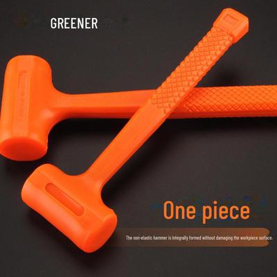 Green Forest Non-Elastic Rubber Hammer - Universal Shockproof Striking Tool with Large Iron Head