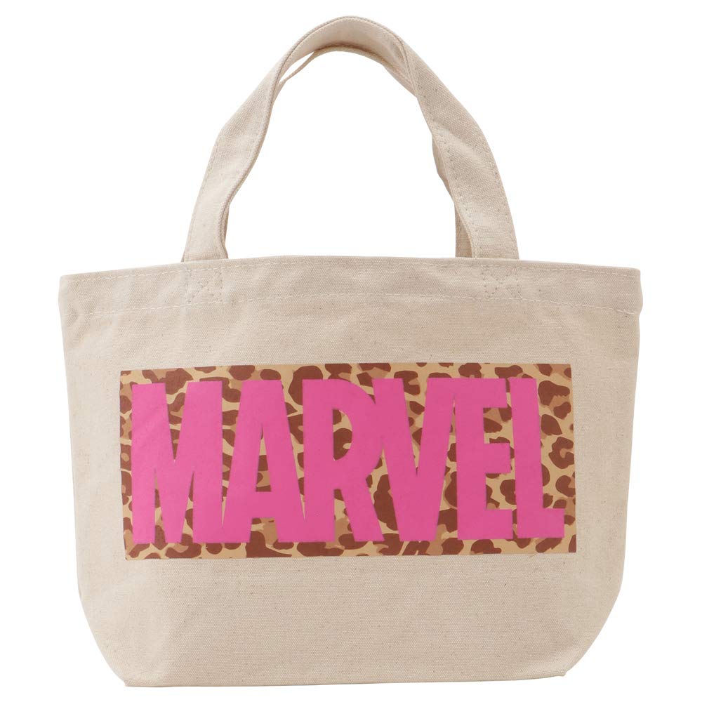 Small Planet Marvel Mini Tote Bag, Marvel Logo Leopard Print, Pink (SPAP3200)