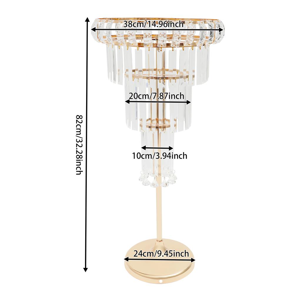 Gold Flower Stand, Wedding Flower Stand, 4 Tier Floor Standing, Countertop Mount Hardware, Acrylic for Wedding Decorations,Party