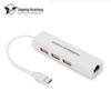4-in-1 USB-C Hub with RJ45 100Mbps Network Converter for Laptops and Desktops