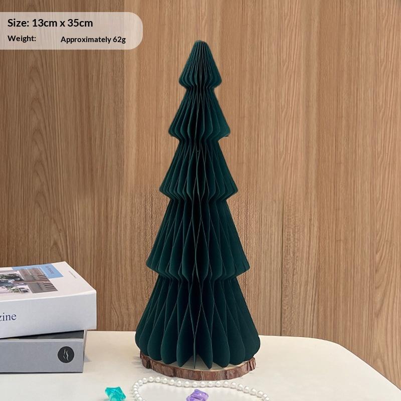 Large Xmas Tree Decoration; 3D Folding Paper Honeycomb Ball for Desktop & Hanging Christmas Ornament Navidad Decoraciones.