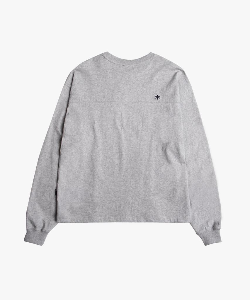 Liomeu Denim Applique Long Sleeve Tee_Melange Gray : Radiant172