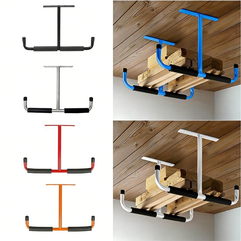 4Pcs Overhead Garage Storage Hook Utility Ceiling Hanger For Garage Storage Bike Fishing Rod And Sport Gear Organization