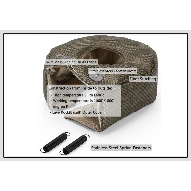 VR - 100% Full Titanium T3 Turbo Charger Heat Shield Cover Blanket Fit For : T2 T25 T28 GT28 GT30 GT35 Car Accessories