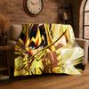 Retro Saint Seiya Anime Cartoon Flannel Blanket Soft Warm Throw Blanket for Bedroom Living Room Bed Travel Camping Picnic Gift