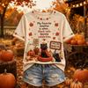 Women's Halloween Print V-Neck Short Sleeve T-Shirt Casual Fall Top for Party Daily Wear