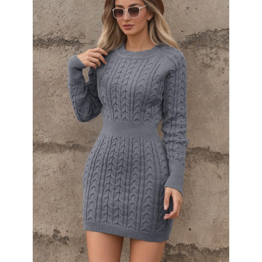 YYFS Women's Fashion Casual Fall Winter Solid Color Print Long Sleeve O-Neck Sweaters
