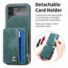 Odpinany Retro Skórzany Portfel na Zamek Składane Etui do Samsung Galaxy Z Flip 7 FE 6 5 4 5G Flip4 Flip3 Uchwyt na Karty Pokrowiec na Telefon