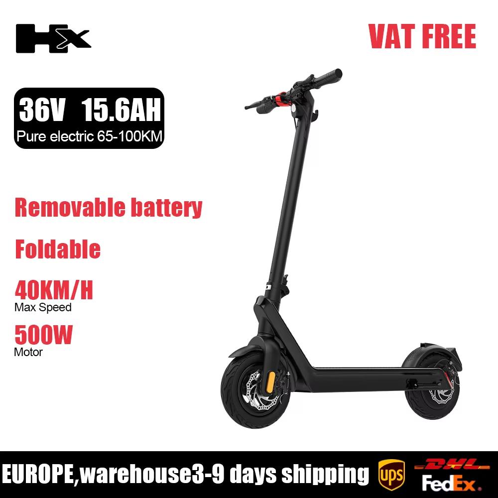HX X9 Mocna Hulajnoga Elektryczna dla Dorosłych 500W 36V 15.6AH Wyjmowana Bateria Escooter Hamulec Tarczowy Elektryczna Hulajnoga